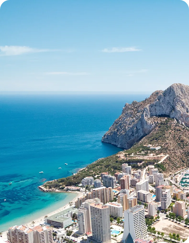 Vista aérea de la costa española